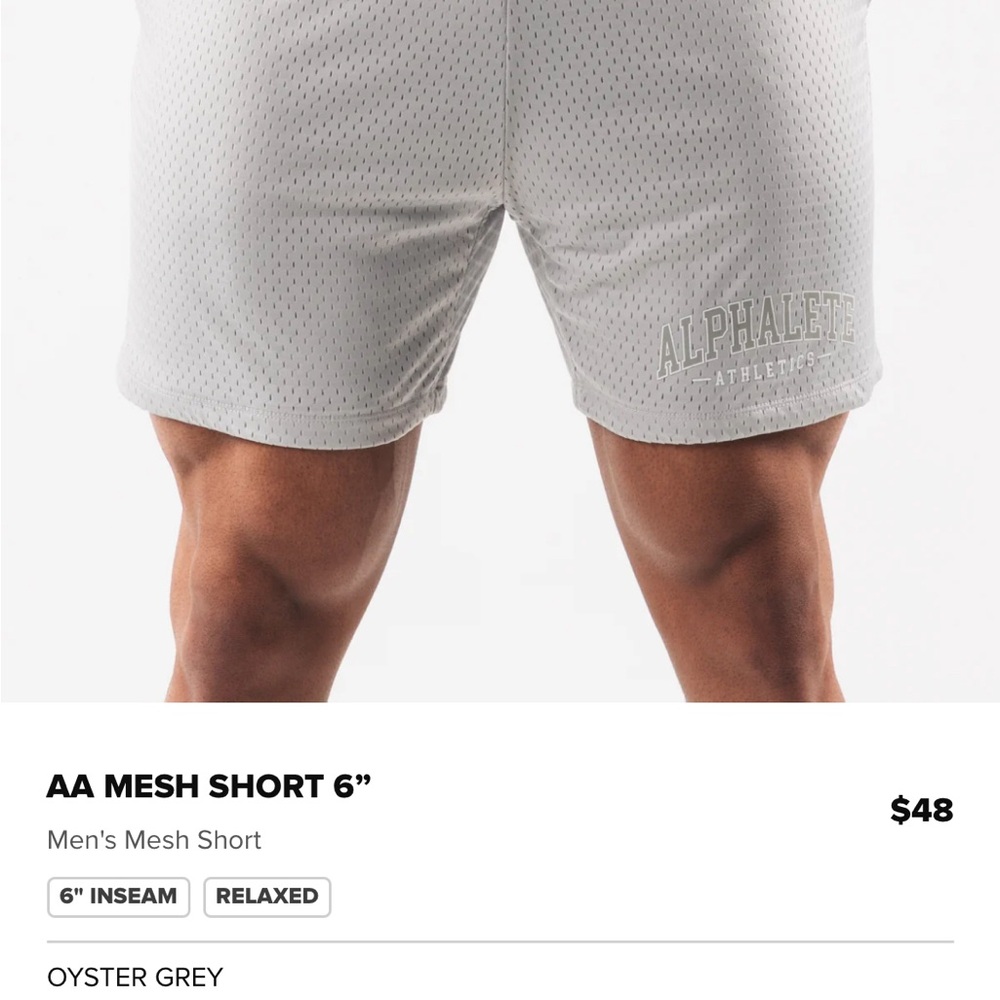 Alphalete Men’s Mesh Short, 6in inseam